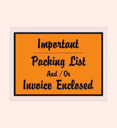 Packing List Envelopes